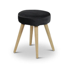 ZAGO Stool Popy wood legs velvet 43cm dark grey