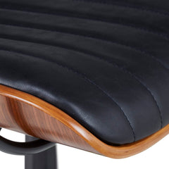 ZAGO Swivel Armchair Roll Walnut Black Leatherette