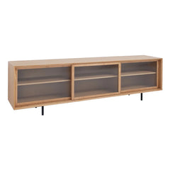 FURNIFIED Scandinavian Sideboard Sanchez Natural Oak 220cm