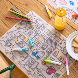 MOULIN ROTY 5 Markers + Silicone Coloring Set “Les Popipop“