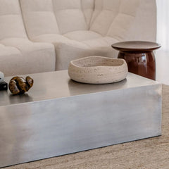 FURNIFIED Coffee Table Sienna Stainless Steel 120x60cm
