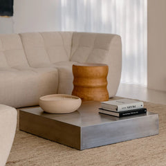 FURNIFIED Square Coffee Table Sienna Stainless Steel 120cm