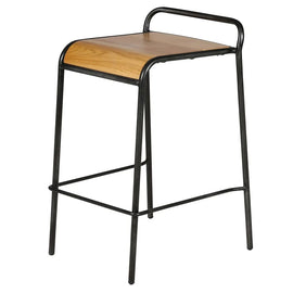 ZAGO Bar Stool Skhol Metal Oak 66cm