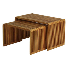 ZAGO Nested Coffee Tables Slat Recycled Teck 70cm