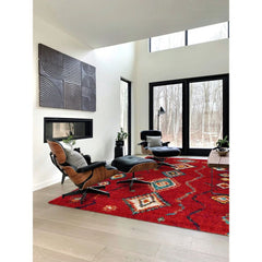 AFK LIVING Rug Native Ethnic Red