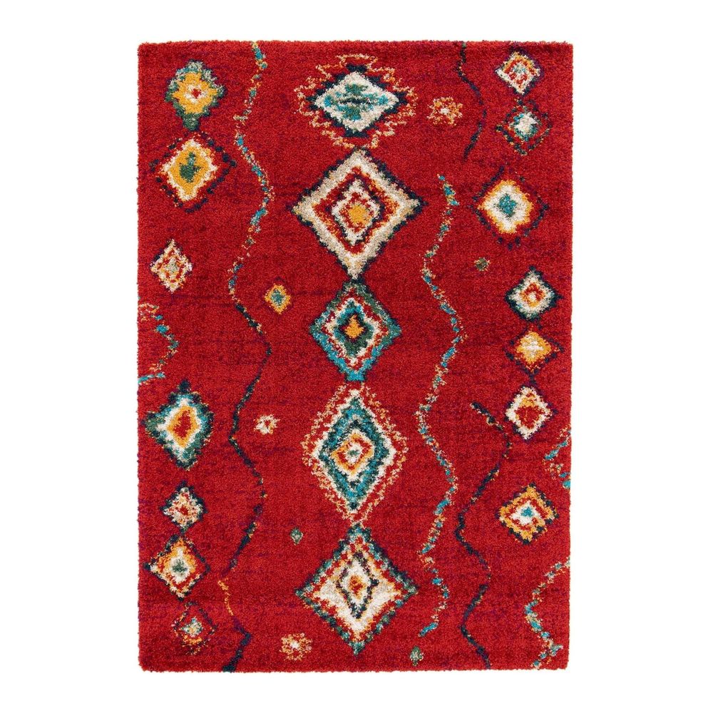 AFK LIVING Rug Native Ethnic Red