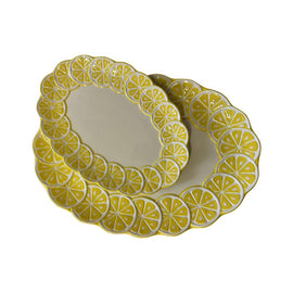 OPJET PARIS Oval Plate Citrus Earthenware 38cm