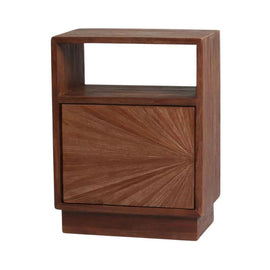 ZAGO Bedside Table Woody Teak 1 door 1 niche 60cm