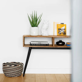 ZAGO Console Table Woody Teak Metal 115cm