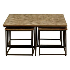 ZAGO Nested Coffee Tables Woody Recycled Teck 90cm