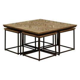 ZAGO Nested Coffee Tables Woody Recycled Teck 90cm