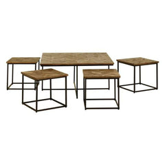 ZAGO Nested Coffee Tables Woody Recycled Teck 90cm