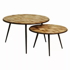 ZAGO Nested Coffee Tables Woody Recycled Teck 74cm