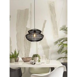 GOOD&MOJO Hanging Lamp Zanzibar Rattan Black 30cm