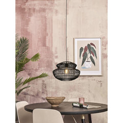 GOOD&MOJO Hanging Lamp Zanzibar Rattan Black 30cm