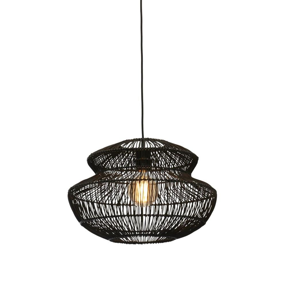 GOOD&MOJO Hanging Lamp Zanzibar Rattan Black 30cm