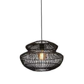 GOOD&MOJO Hanging Lamp Zanzibar Rattan Black 30cm