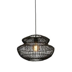 GOOD&MOJO Hanging Lamp Zanzibar Rattan Black 30cm