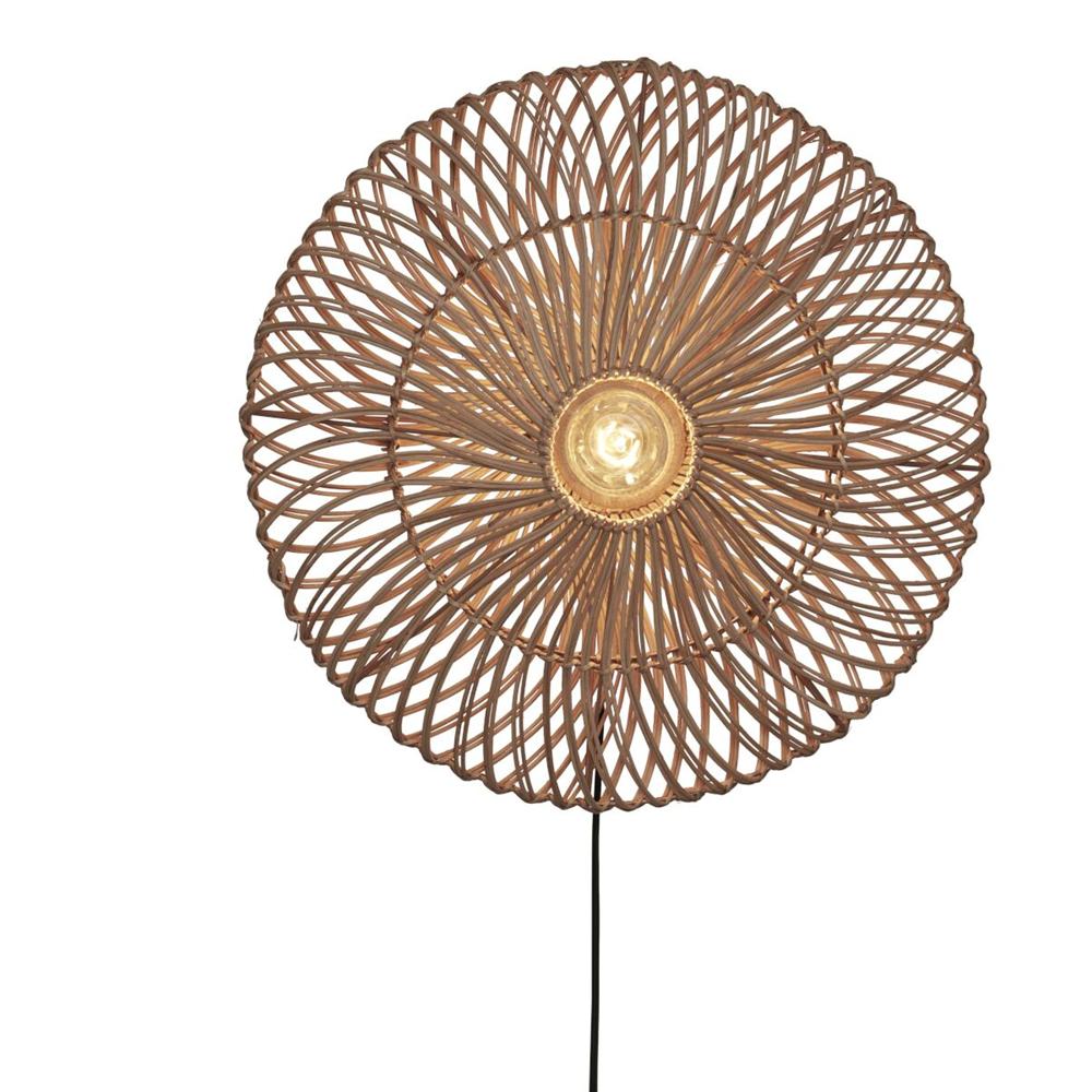 GOOD&MOJO Wall Lamp Zanzibar Rattan 55cm