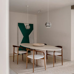 FURNIFIED Oval Dining Table Zira White 260cm