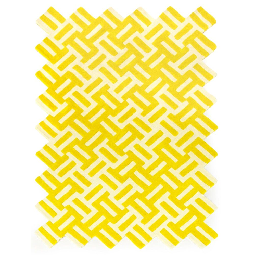 LA CHANCE Rug Cross Yellow & White 252x168cm