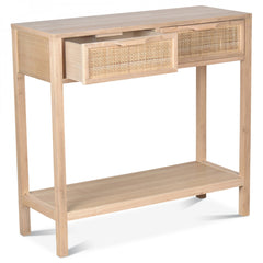 OPJET PARIS Console Desk Juju 2 Drawers Cane Rattan 80cm