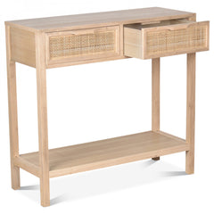 OPJET PARIS Console Desk Juju 2 Drawers Cane Rattan 80cm