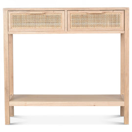 OPJET PARIS Console Desk Juju 2 Drawers Cane Rattan 80cm