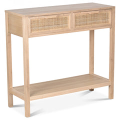 OPJET PARIS Console Desk Juju 2 Drawers Cane Rattan 80cm