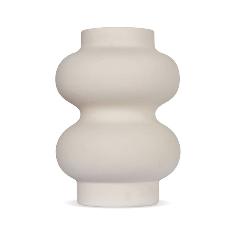 OPJET PARIS Textured Ceramic Vase Double White 20cm