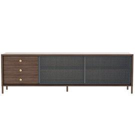 HARTO Sideboard Gabin Walnut With Drawers Slate Grey 162cm
