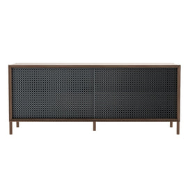 HARTO Sideboard Gabin Walnut Slate Grey Metal 122cm