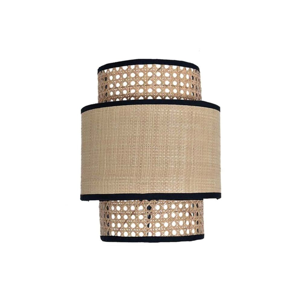 OPJET PARIS Wall Light Solaire Natural Raffia Black 30cm