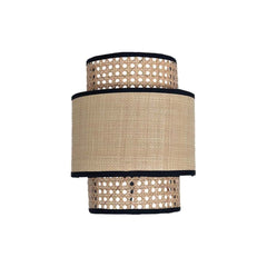 OPJET PARIS Wall Light Solaire Natural Raffia Black 30cm