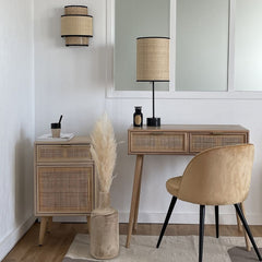OPJET PARIS Wall Light Solaire Natural Raffia Black 30cm