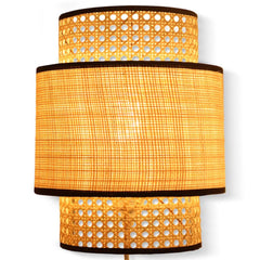 OPJET PARIS Wall Light Solaire Natural Raffia Black 30cm