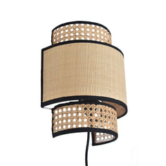 OPJET PARIS Wall Light Solaire Natural Raffia Black 30cm
