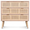 OPJET PARIS Dresser Roro 3 Drawers Wood & Rattan 80cm