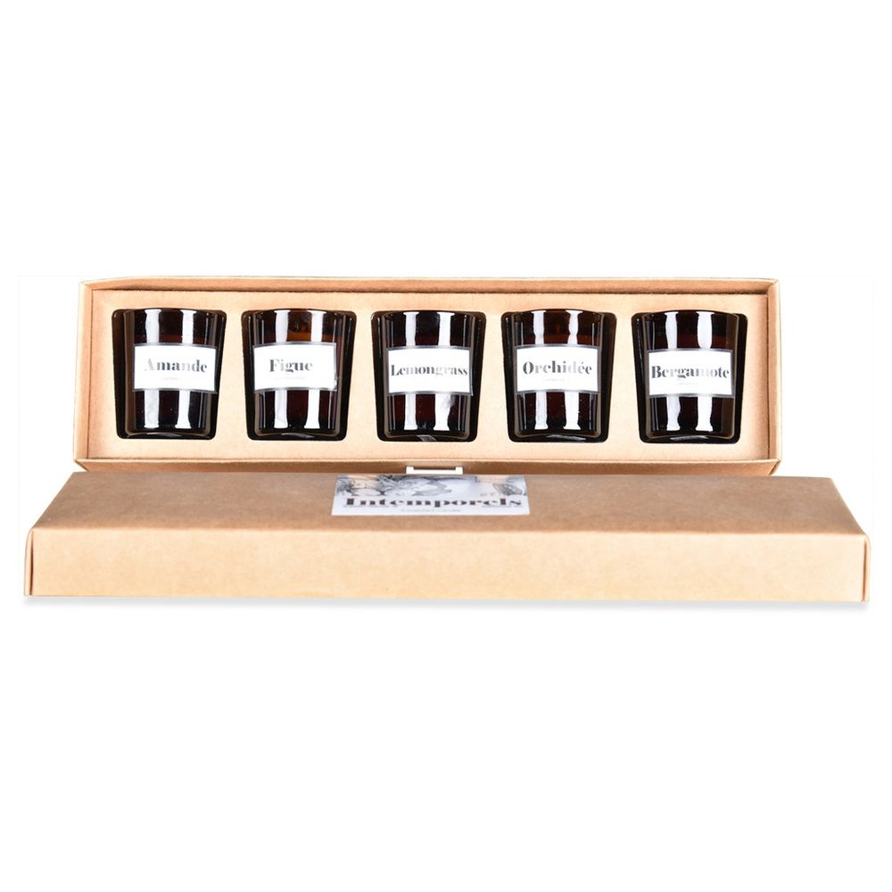 OPJET PARIS Set of 5 Mini Candles Timeless In Glass 5cm