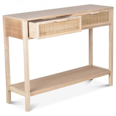 OPJET PARIS Console Desk Juju 2 Drawers Cane Rattan 100cm