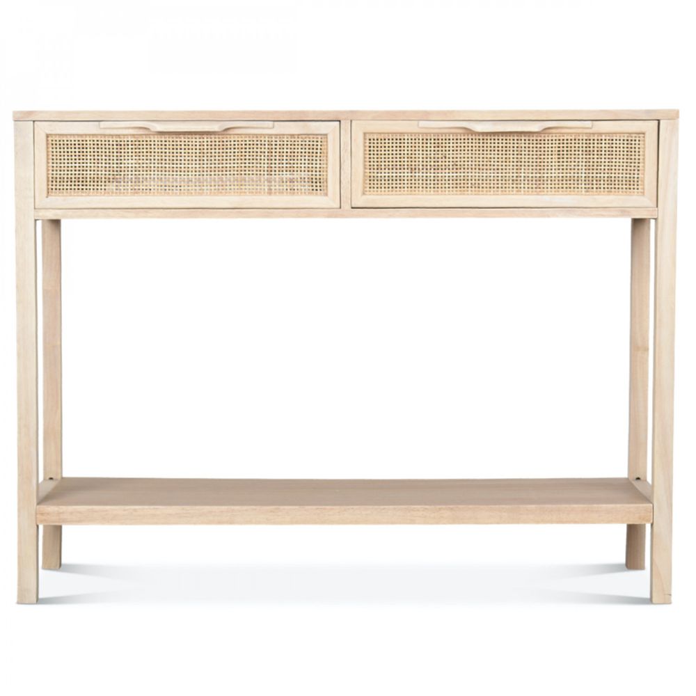 OPJET PARIS Console Desk Juju 2 Drawers Cane Rattan 100cm