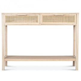 OPJET PARIS Console Desk Juju 2 Drawers Cane Rattan 100cm