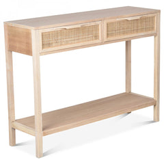 OPJET PARIS Console Desk Juju 2 Drawers Cane Rattan 100cm