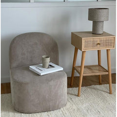 OPJET PARIS Table Lamp Saturne Natural Linen 28cm