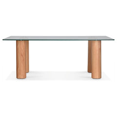 OPJET PARIS Coffee Table Rectangular Studio Rubberwood & Glass 110cm