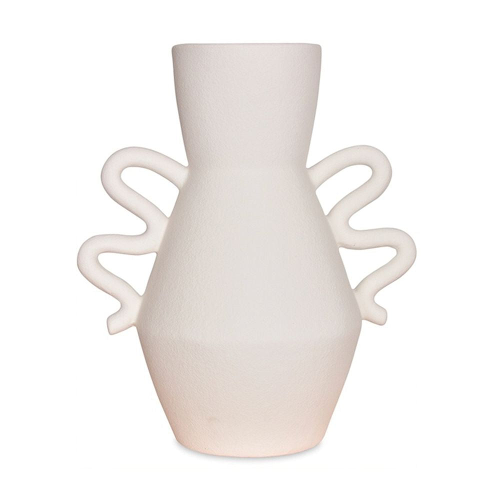 OPJET PARIS Ceramic Vase Wave Textured White 28cm