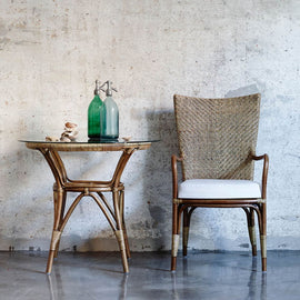 SIKA DESIGN Coffee Table Tony Rattan & Glass 80cm