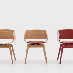 ALMOST Armchair 4th Oak Cushion Red