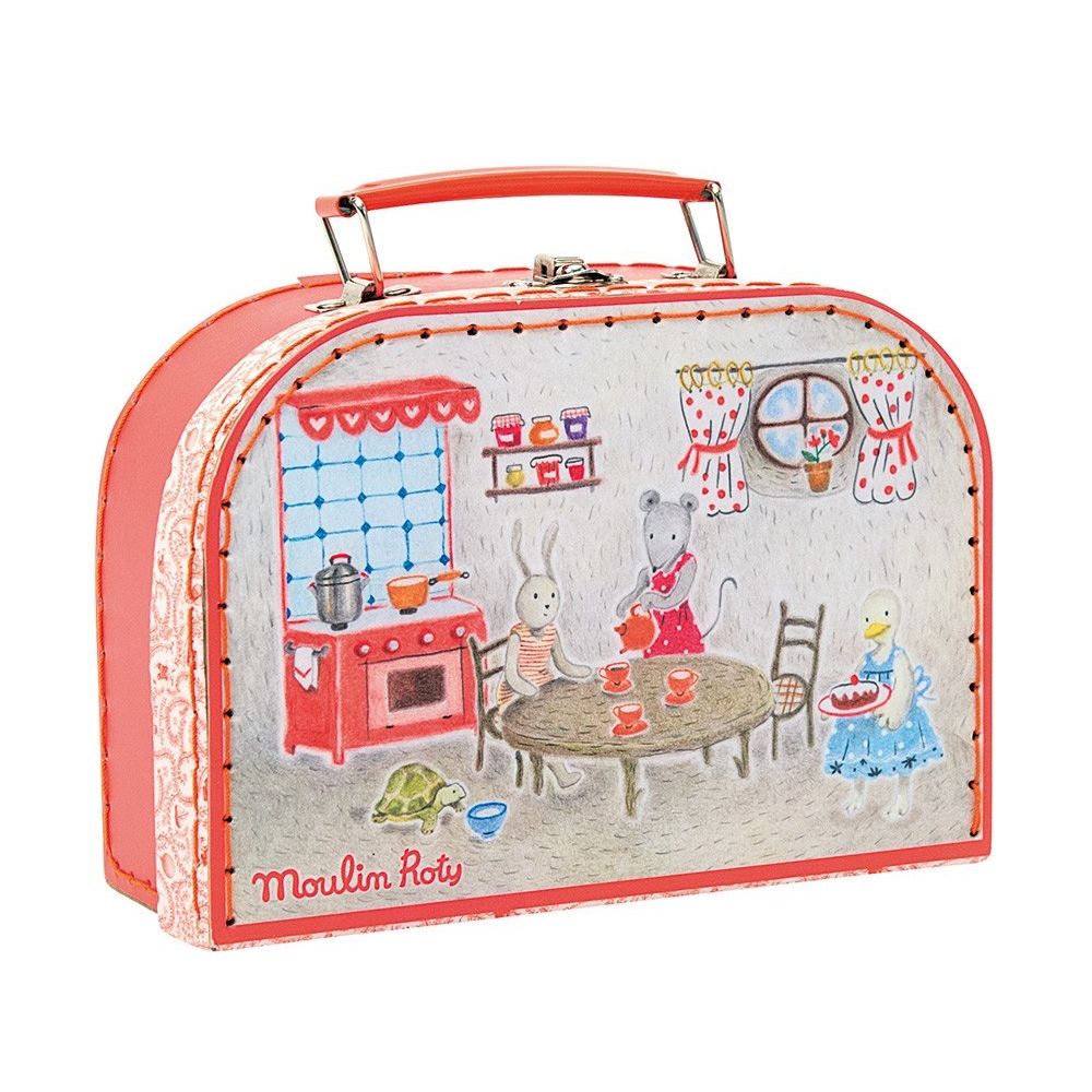 MOULIN ROTY Suitcase Red Ceramic Tea “Classic toys”