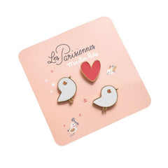 MOULIN ROTY Lacquered pin brooch x 3 1 “Les Parisiennes“